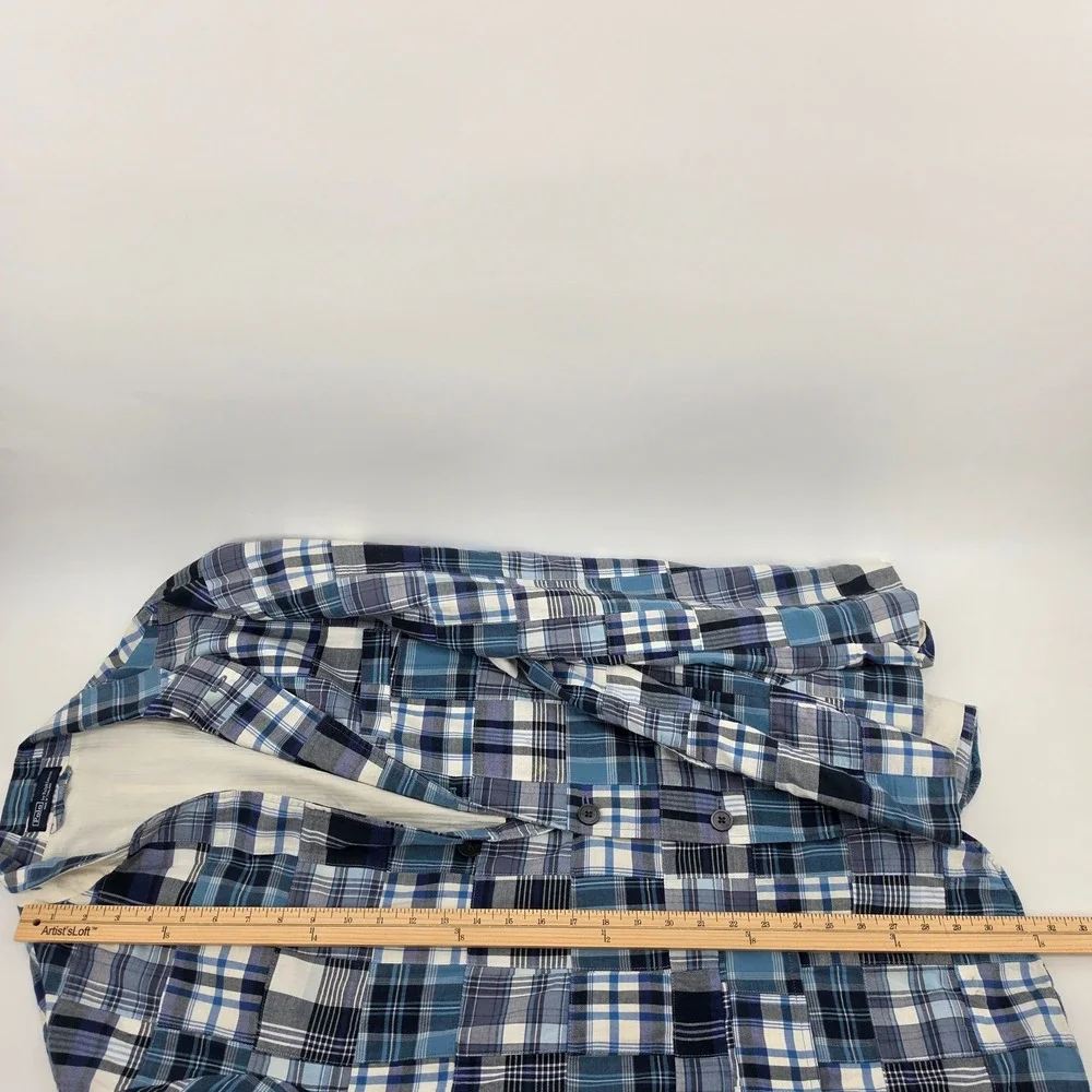 Polo Ralph Lauren Mens Blue Patchwork Madras Plaid Blazer Sport Coat Large NWT